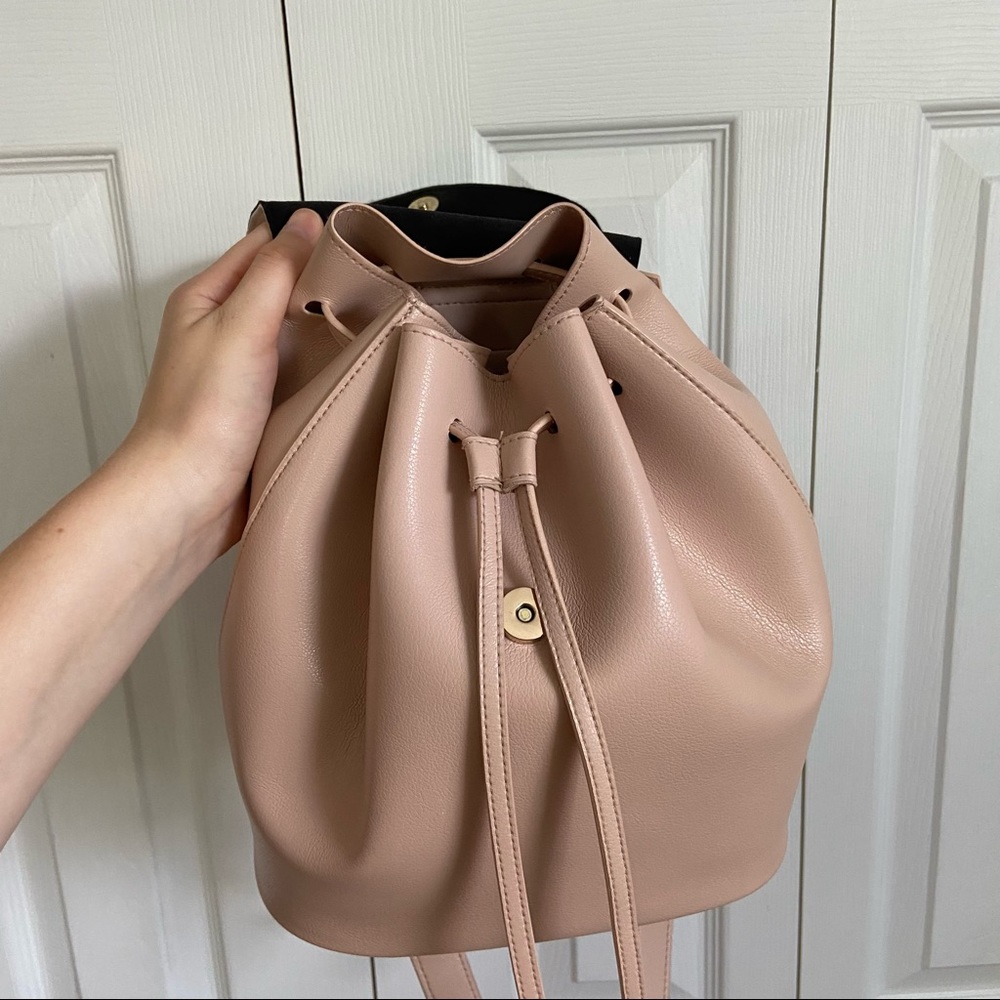 Dusty Pink Cinched Backpack - Picture 3 of 7
